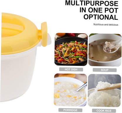 Rice Cooker Fast Microwave Cookware - Portable Heated Lunchbox Oven for Asian Cookware, Simple Travel Food Mug