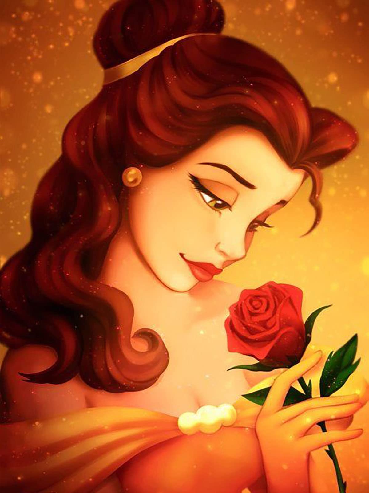 Youtheart Painting with Diamonds Beauty Beast Diamond Art Belle Rose, 5D Full Drill Cross Stitch Embroidery Kit…