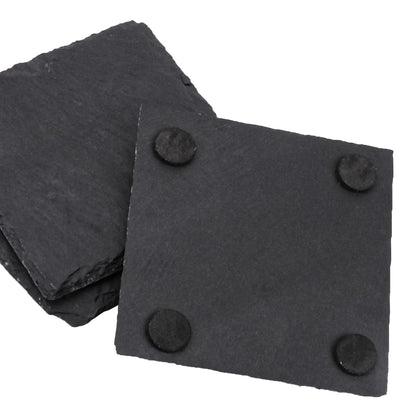 30 Pack 4 Inch Square Slate Coasters,Black Stone Coasters with Anti-Scratch Bottom, Ideal for Home Decor, Bar, Housewarming Gifts, and Laser Engraving KUKLIPJIM