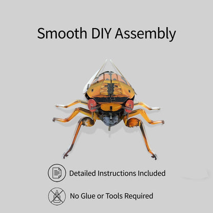 HELLOTOY 3D Acrylic Insects Puzzles DIY Bug Model Kit for Teenagers Educational Display Nature Decoration Figurine Sculpture (Cicada)
