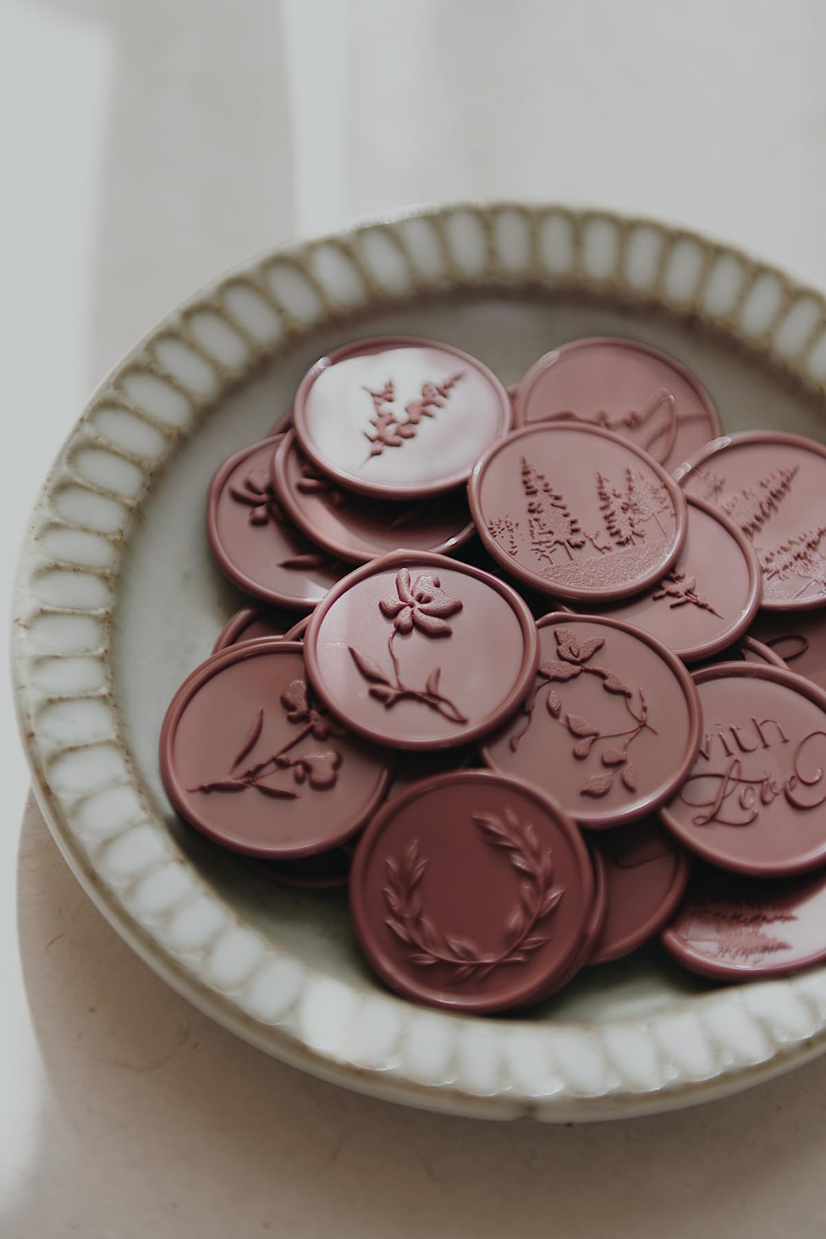 Pelargon Design Wax Seal Mat, Heat Resistant Silicone Mat | Dusty Rose Dual Sided Design, 5x6 inch Extra Thick 4mm