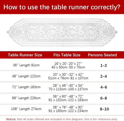 13x59 Inch Lace Table Runner White Table Runners Farmhouse Boho Table Runner Coffee Table Runners Cotton Woven Table