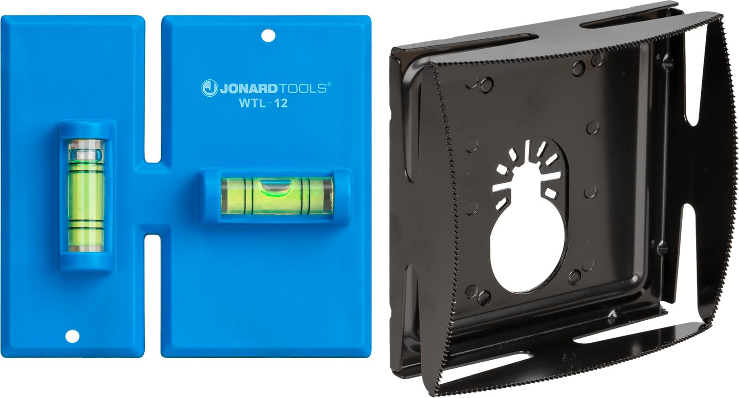 Jonard Tools EBW-412 Electrical Box Cutting Kit, Single Gang with Wall Template Leveler & Electrical Box Cutter Attachment