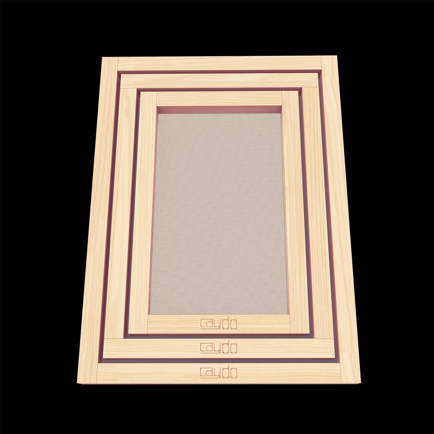 Caydo 6 Pieces 3 Size Wood Silk Screen Printing Frame with Mesh for Screen Printing, 10 x 14 Inch, 8 x 12 Inch, 6 x 10 Inch