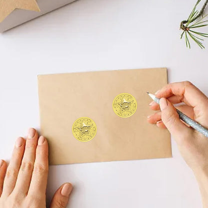 CRASPIRE 625Pcs Honor Roll Star Gold Certificates Stickers 1.5" Foil Embossed Self Adhesive Envelopes Seals Round Labels for Invitation Graduation Award Corporate Diplomas Wedding Gift Wrapping Decor