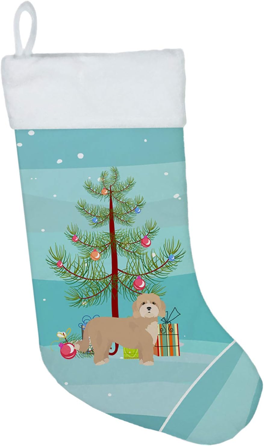 Caroline's Treasures CK3810CS Cavachon Christmas Tree Stocking, Holiday Decor for Fireplace