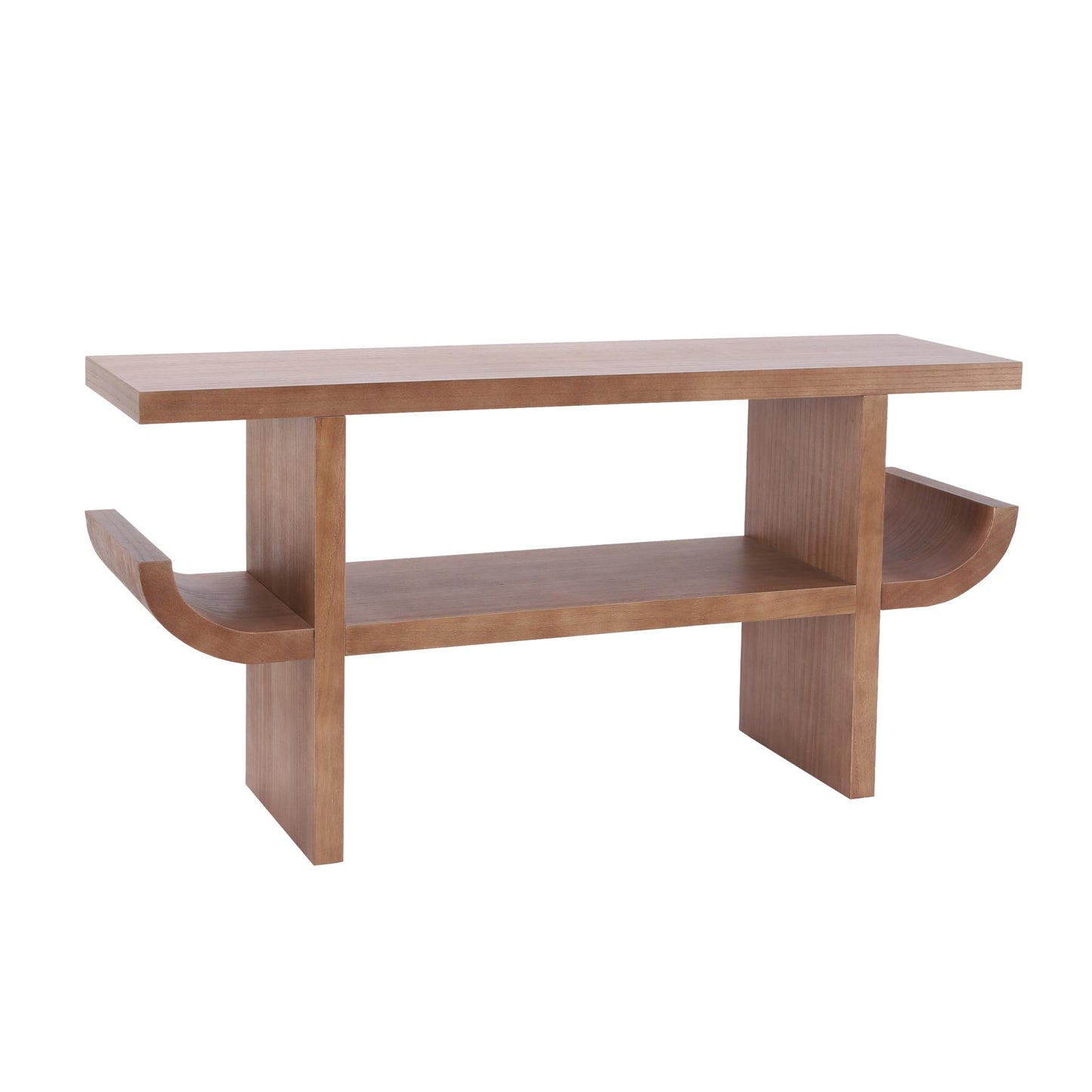 Christopher Knight Home Mesha Modern Console Table with Shelf, Wooden Entryway Table with Open Storage Shelf, Behind The Couch Long Sofa Table for Living Room, Natural Brown