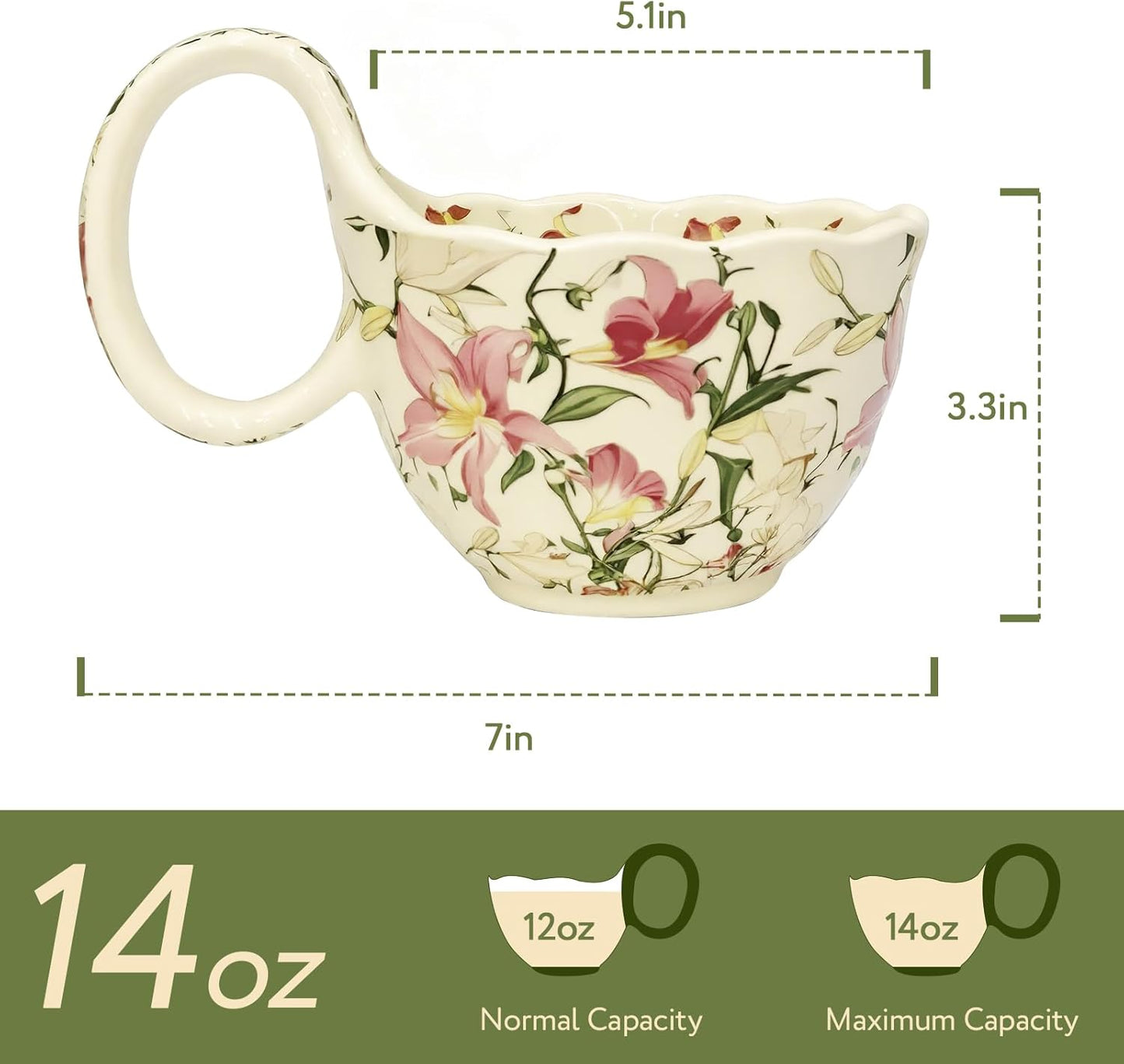 Date Night Challenge 8) Handmade Ceramic Soup Bowls with Handles - Microwave & Dishwasher Safe, Easy-Grip Design