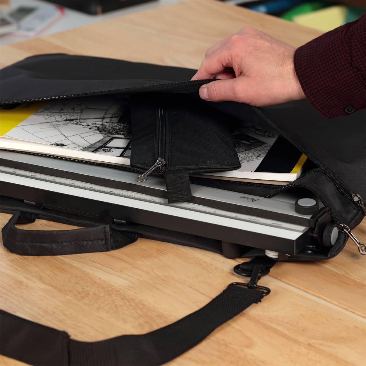 Acurit Multi-Angled 20”x26” PXB Drawing Board & Travel Bag for Artists & Drafters - Portable Tabletop Workspace, Drawing, Sketching, Painting - Laminated Surface w/Ruler & Parallel Motion Bar