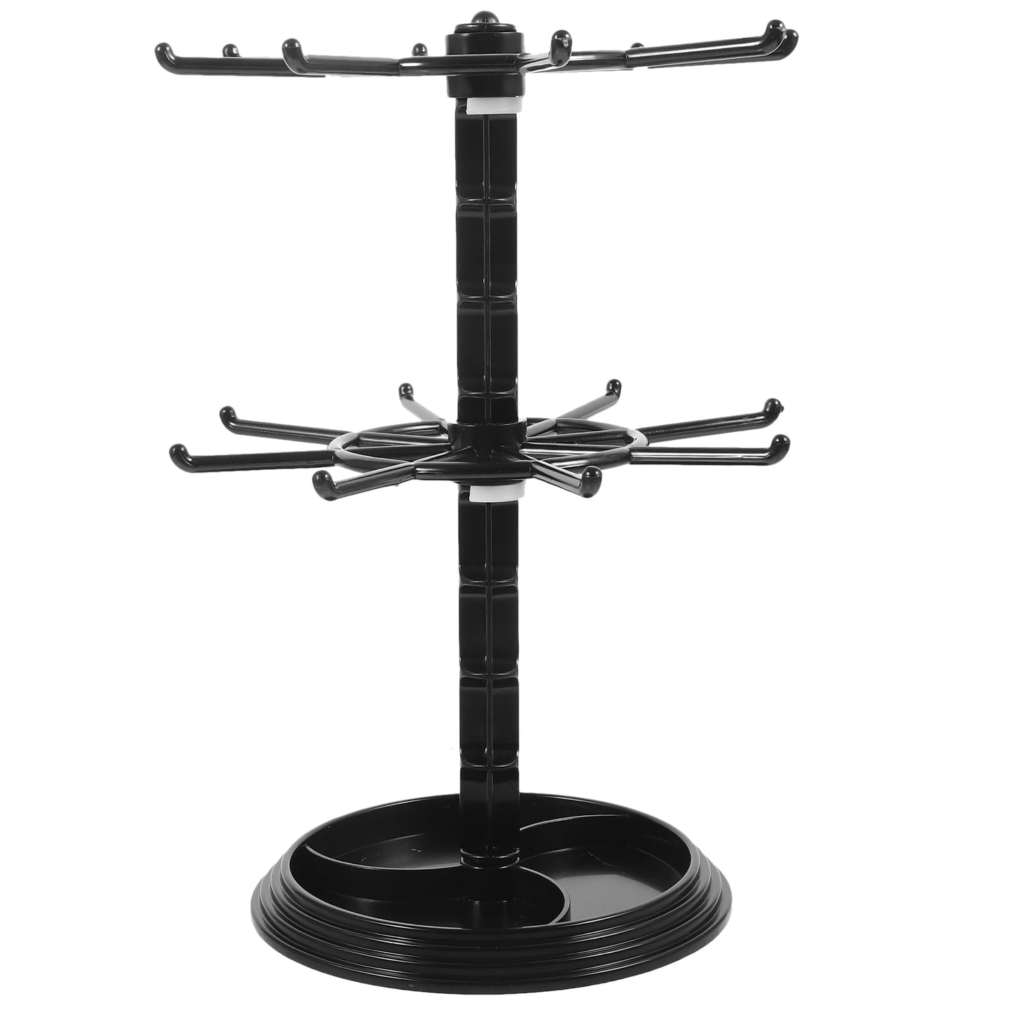 AOKWAWALIY Jewelry Stand 2 Tier Necklace Holder Black Bracelet Hanging Organizer Rotating Jewelry Earring Display Keychain Display Stand Plastic Jewelry Rack for Malls Counter Dressing Table