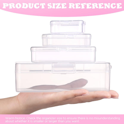 Funtopia Bead Organizers and Storage, 56 Pcs Small Plastic Containers with Lids and 3-Tier Stackable Storage Box, Mini Clear Organizers for Jewelry Toys Craft Storage (4 Sizes)