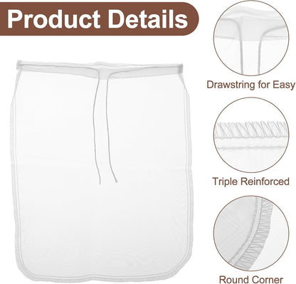 COMNICO 3 Pack 3 Nut Milk Bag, reusable Nylon Cheesecloth Fine Mesh Cheese Bags Food Strainer for Almond Soy Yogurt