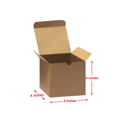 Bonfasvo Gift Boxes 30 Pack 4x4x4 inches Brown Fold Kraft Paper Boxes Bridesmaids Proposal Box Cupcake Boxes Easy Assemble Boxes with Lids for Wedding Birthday Party Christmas