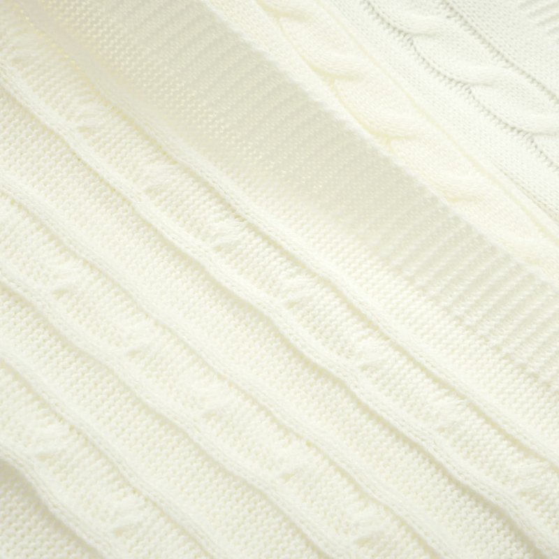 Lush Decor Cable Soft Knitted Baby/Toddler Blanket, 40" x 30", White