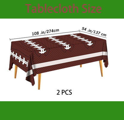 Football Party Decorations, Football Party Supplies Set Disposable Footballs Plates Tablecloth Napkins and Banner, Footballs Birthday Party Decorations