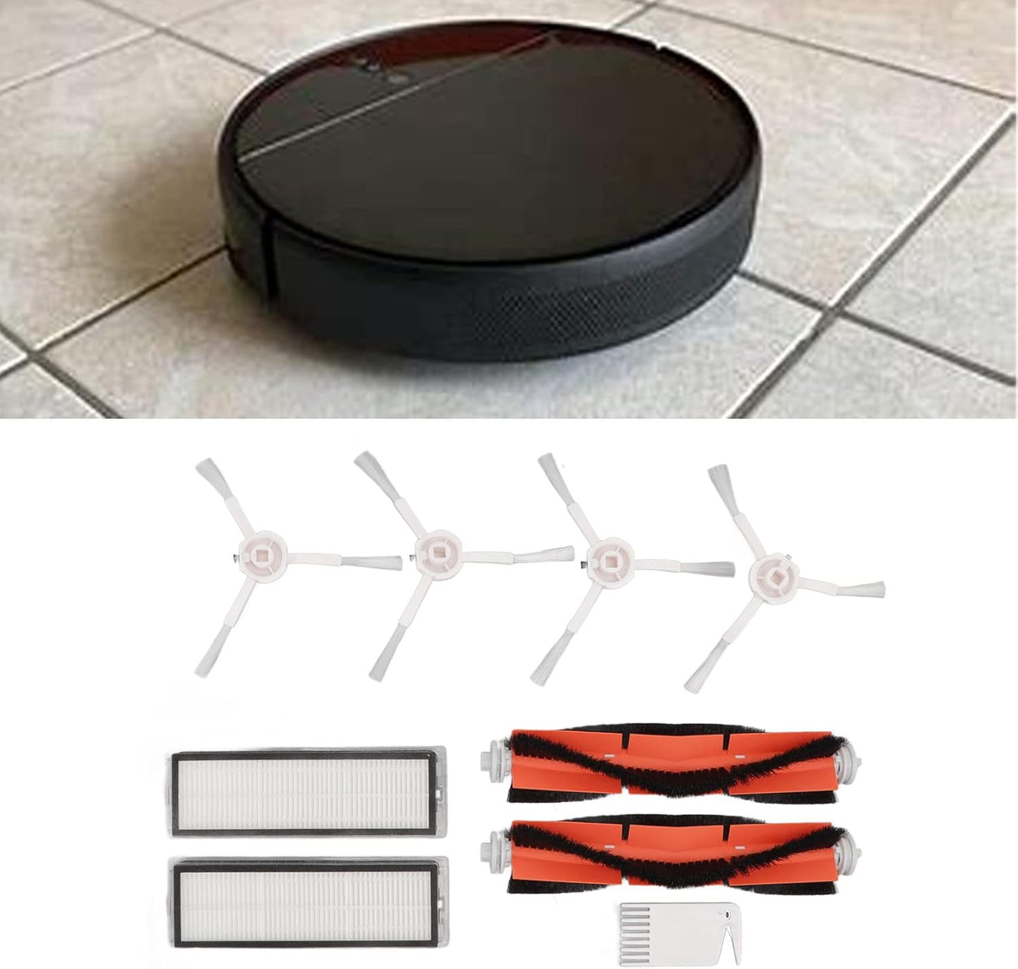Robot Vacuum Mop Brush Kit, Filters and Flat Comb Kit for 1C Dreame F9 Xiaomi 1T Mi Robot Vacuum