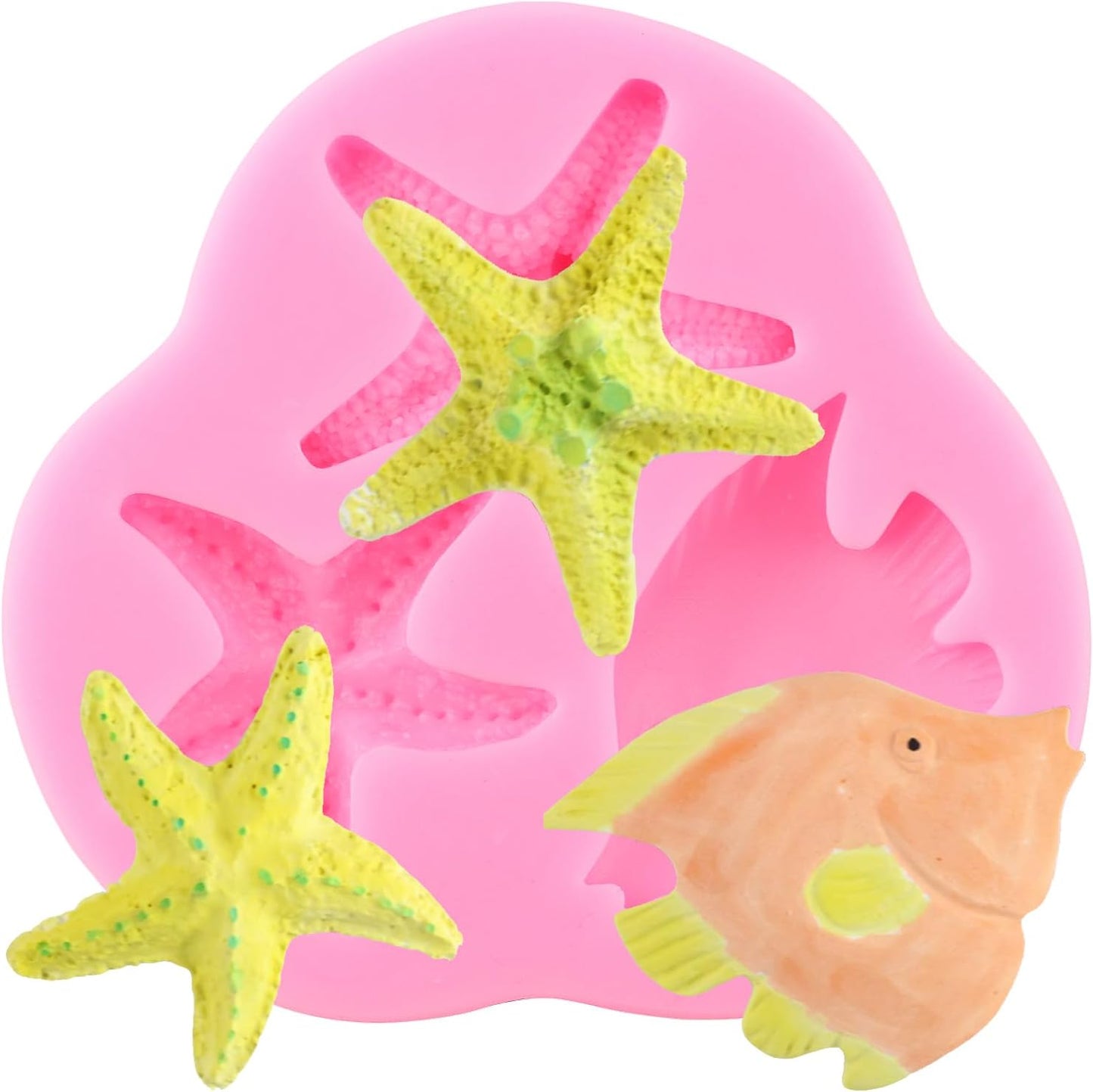 Marine Theme Silicone Mold, Starfish Fondant Molds for Cake Decoration, Cupcake Topper, Chocolate