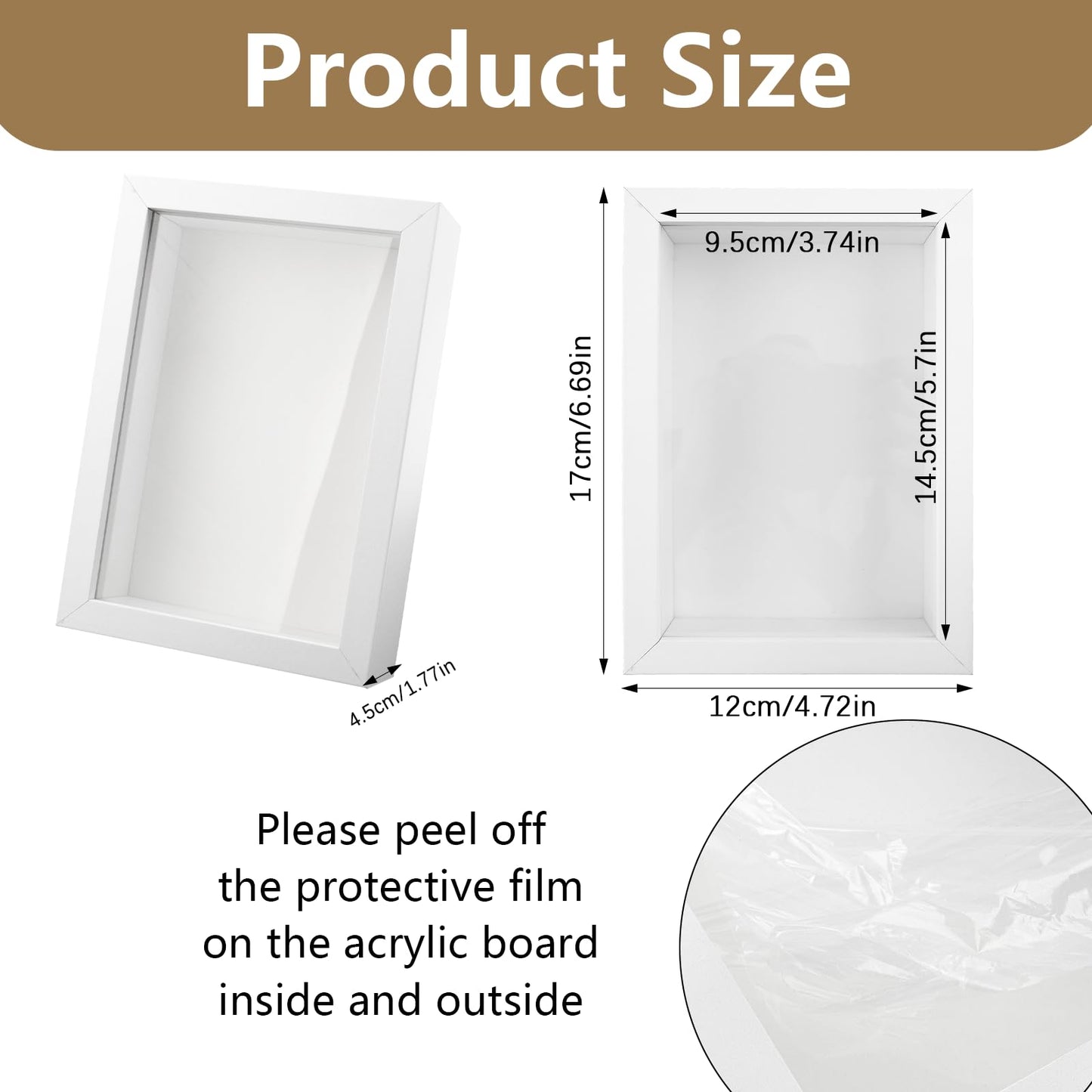 6 Pack 4 x 6 Inches Shadow Box Frame, Small Wood Frame Memory Display Cases,1.2in Depth Picture Case for Dried Flowers, DIY Craft, Memorabilia, Medals and Photos