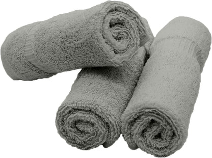 Luxury Hotel & Spa Quality 100% Turkish Cotton 700 GSM Cloth, Soft Washcloths Towel Set 13" X 13", Gray, Set of 12