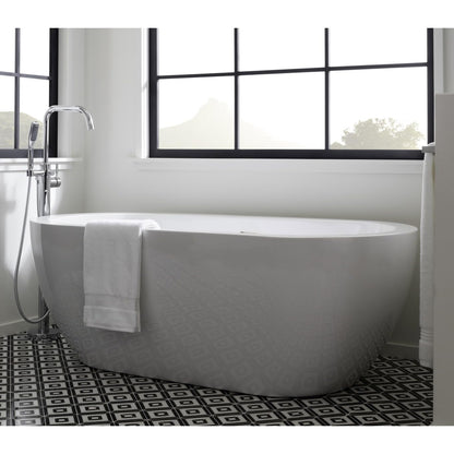 Miseno MNO6030SFSO 59" Free Standing Acrylic Soaking Tub with Center Drain - White