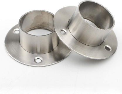 Stainless Steel Closet Rod Flange Holder for 1.5 inch (38mm) Diameter Steel Pipe, Pack of 2