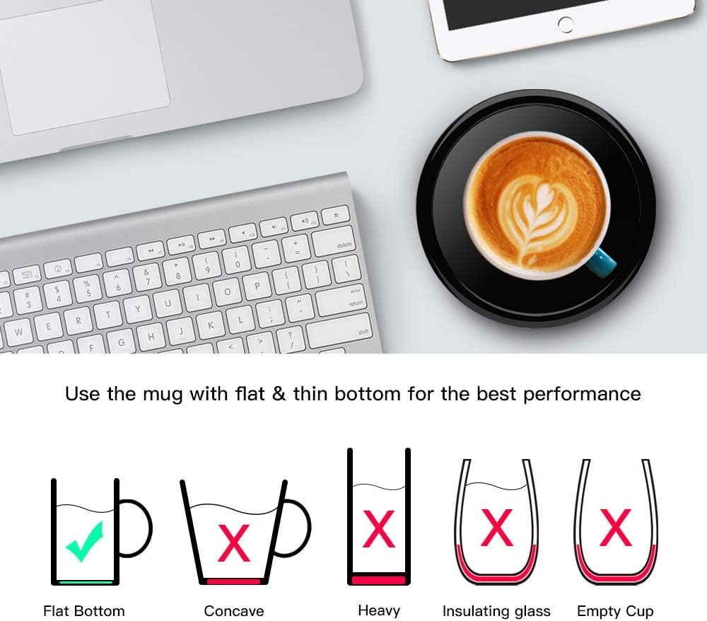 131F/55C) Smart Coffee Warmer, BESTINNKITS Auto On/Off Gravity-Induction Mug Warmer for Office Desk Use, Candle Wax Cup