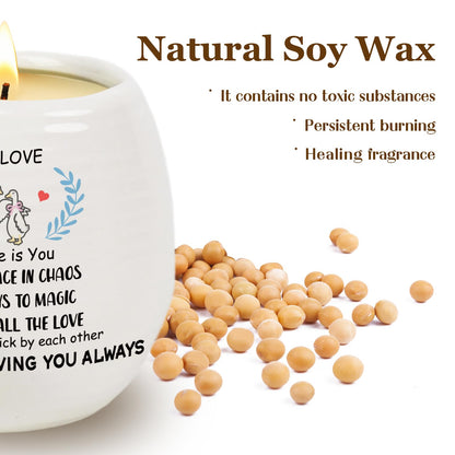 Gifts for Him Her Wife Husband, to My Love 18Oz Lavender Scented Ceramic Jar Candle, Birthday Gift for Girlfriend Boyfriend, Romantic Anniversary Christmas Valentines Day Gifts for Wife Husband