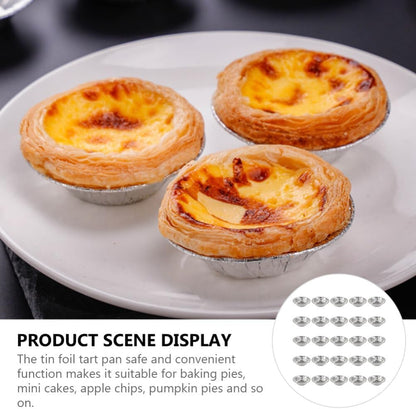 Kichvoe 250pcs Disposable Egg Tart Molds, Round Nonstick Mini Pie Pans, Aluminum Foil Bakeware for Cupcake, 2.7 Inch