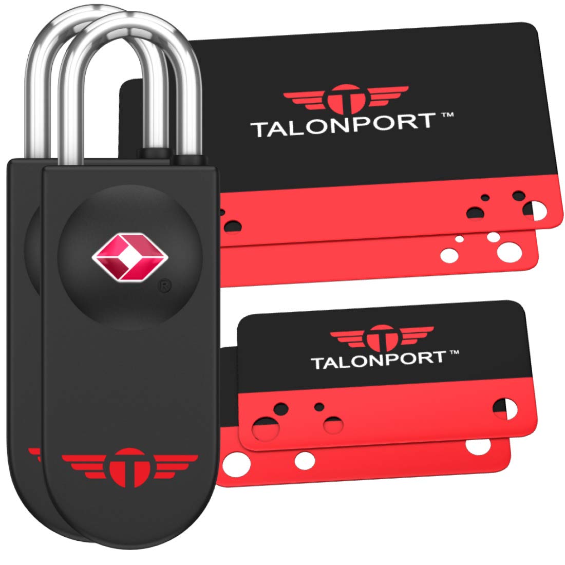 Keyless TSA Approved Luggage Locks with Lifetime Card Keys & No Combo to Forget (2 Pack)