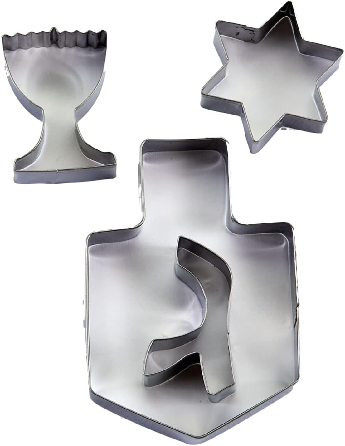 Rite Lite Chanukah Dreidel, Menorah, & Star of David Cookie Cutters Set, Perfect Hanukkah Cooking Accessories