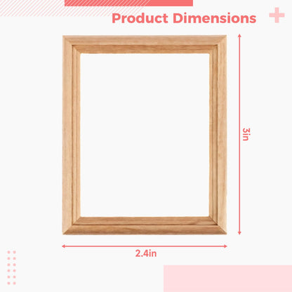 30PCS Miniature Picture Frame Blanks, 2.9x2.4 Inch Unfinished Mini Picture Frames for DIY Crafts, Farmhouse Decor, Jewelry & Small Item Organization