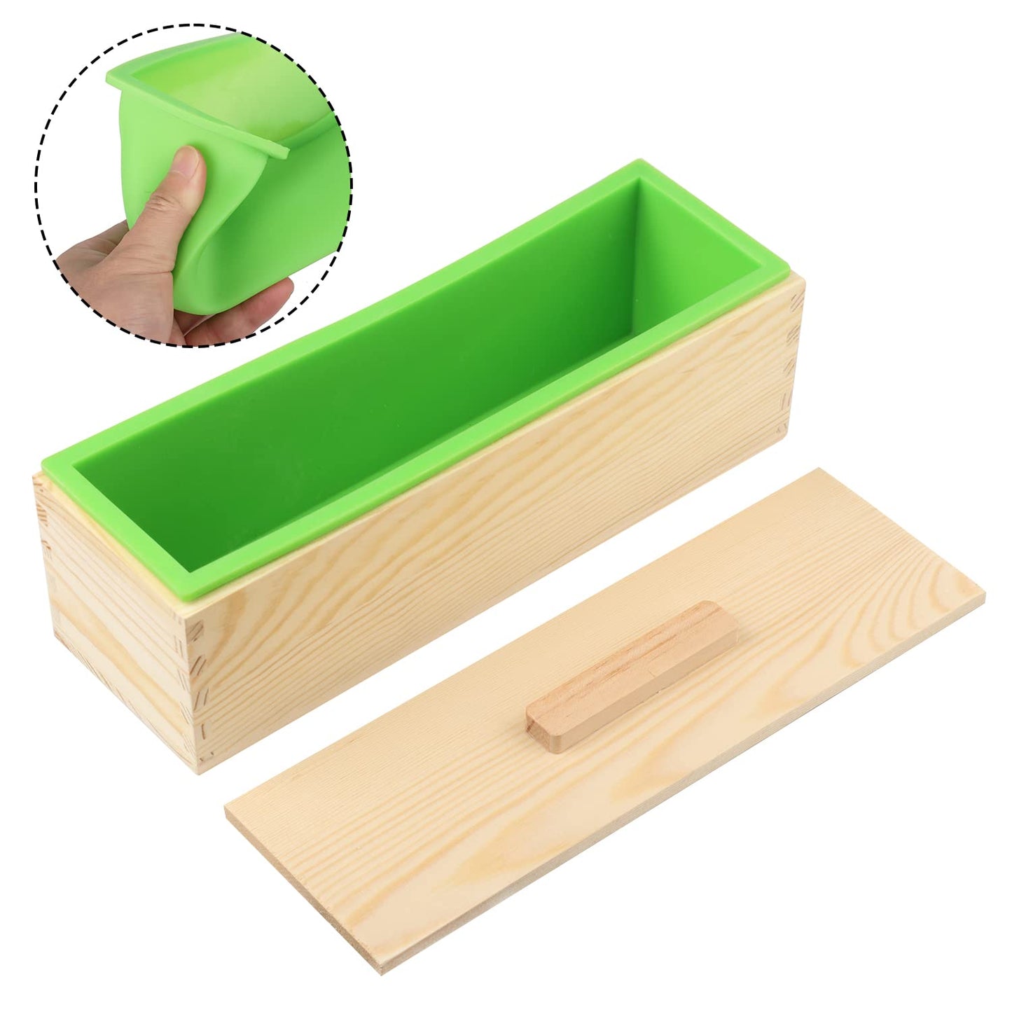 6 Pack 42 oz Soap Loaf Moldes, Soap Moldes for Soap Making with Wooden Boxes, Soap Bar Moldes Can Be Used for Homemade Soap Produce, Soap Making, Ideal Size and Large Capacity