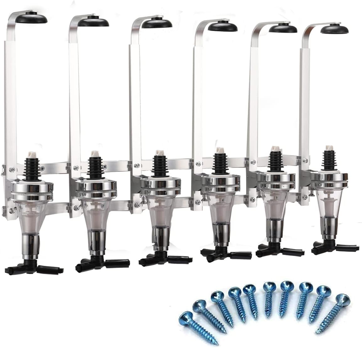 6-Bottle Wall Mounted Liquor Alcohol Dispenser for Bar/Home Party Use Fit Wine Cocktail Alcohol Drink Beverage Juice