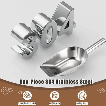 Mutclord Pet cat-dog food-scoop measuring cup - Food-grade 304 stainless steel material | 3/4 Cup capacity | Precision scale measurements