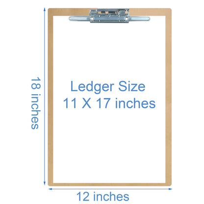 Acocony 11x17 Clipboard Landscape and Vertical Extra Large Clipboard Hardboard with 8 Inch Lever Operated Clip 11 x 17 Clipping Board Log Color MDF Pack of 2