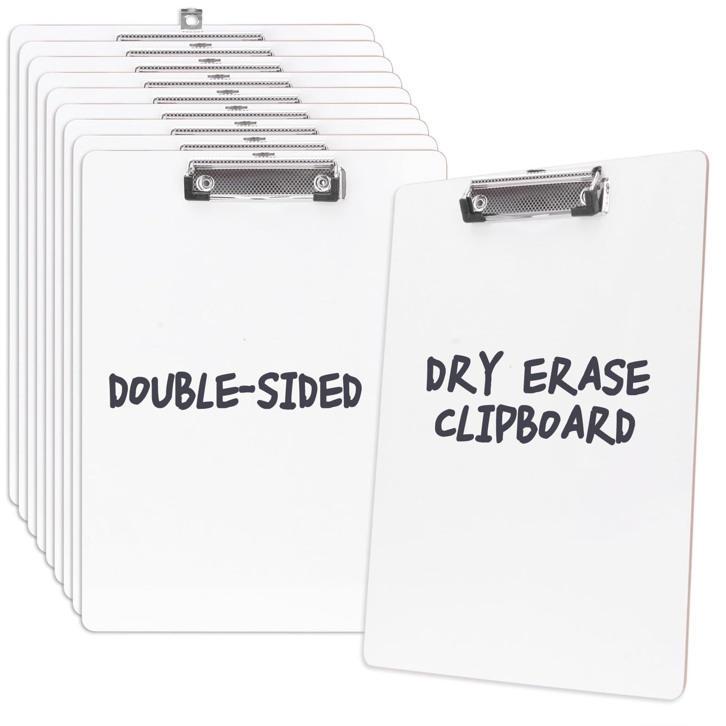 Dry Erase Clipboard 10 Pack, Clip Boards 9"x12" Whiteboard Clipboards Bulk Double Sided White Board for Classroom, Students, Office & School Supply