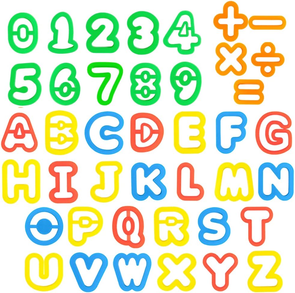 Set (41 Kids Letter Molds Numeral Molds Tools for Preschool cognition Creative Cutting Pieces)