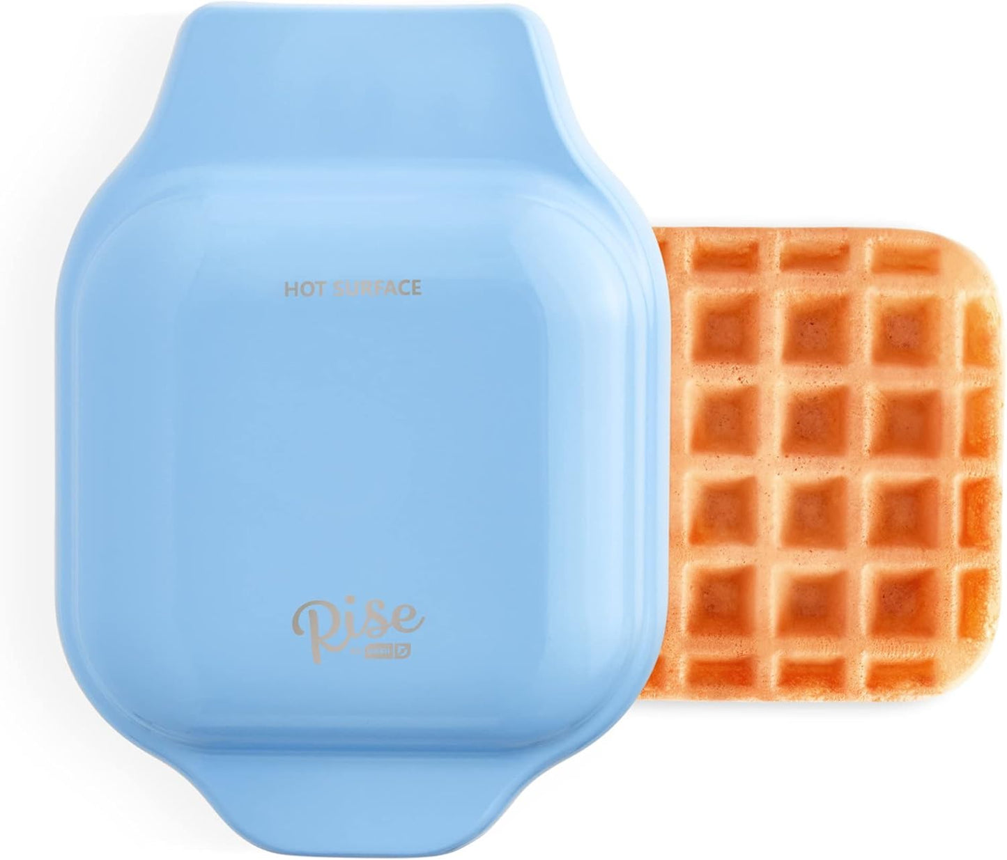 Rise by DASH Mini Waffle Maker, Non-Stick Surface Cooks 4 Inch Waffles in Minutes (Blue)