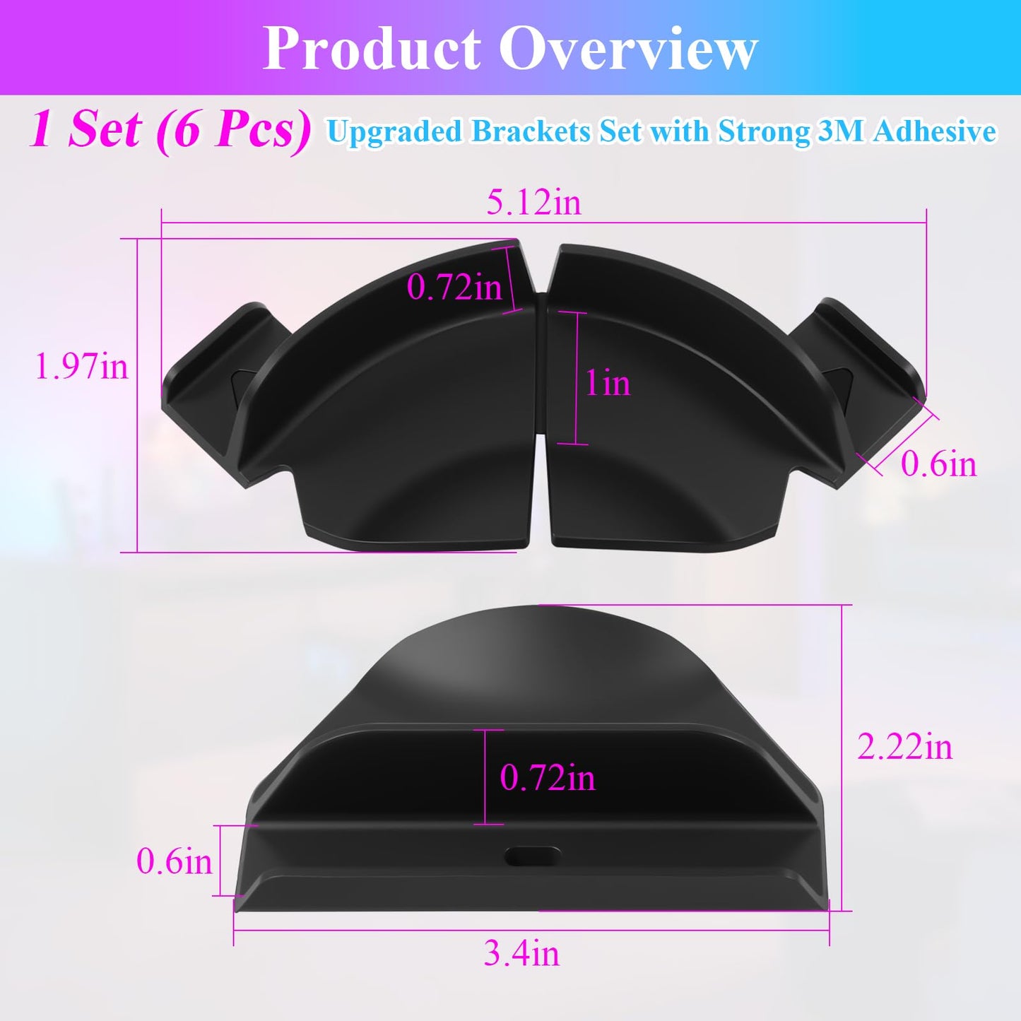 Upgraded Brackets Set fits Philips Hue Play Gradient Light Strip