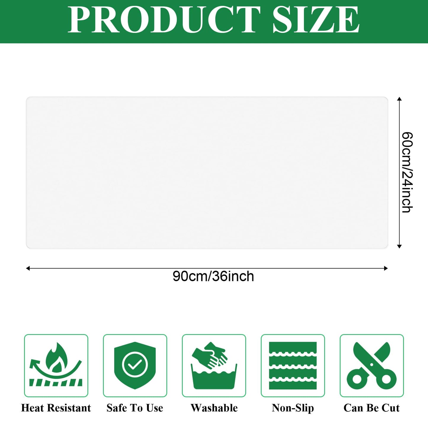 Extra Large Silicone Mat, 36 x 24 Inch Silicone Mat for Kitchen Counter, Heat Resistant Nonskid Table Mat, Place Mats Table Protector Craft Mat Heat Resistant Mat for Kitchen, Painting