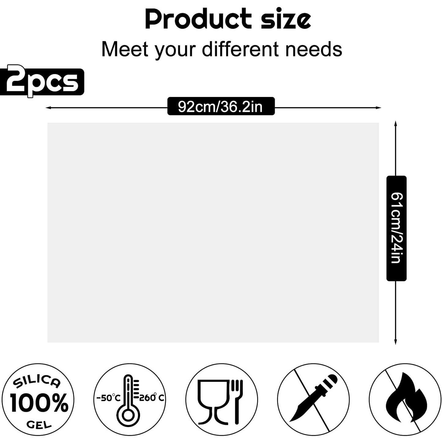 2 Pack Extra Large Silicone Mat 36" x 24" Translucent Table Protector Craft Mat Heat Resistant Mat for Painting, Clay, Arts, Resin, Kitchen Baking