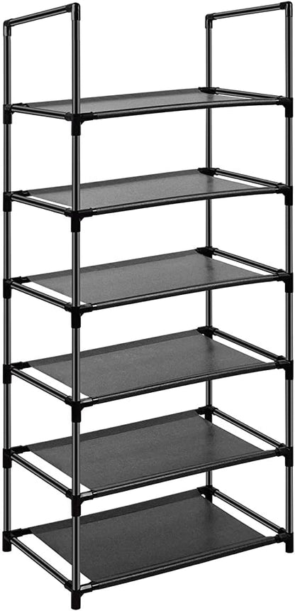 Easyhouse 6 Closet, Tier Metal Structure Free Standing Shoe Rack for Small Space Entryway, Bedroom, Narrow Vertical