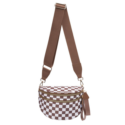 Nylon Crossbody Bags Bum Bag for Women Large Sling Bag Purse with Adjustable Strap（Black）
