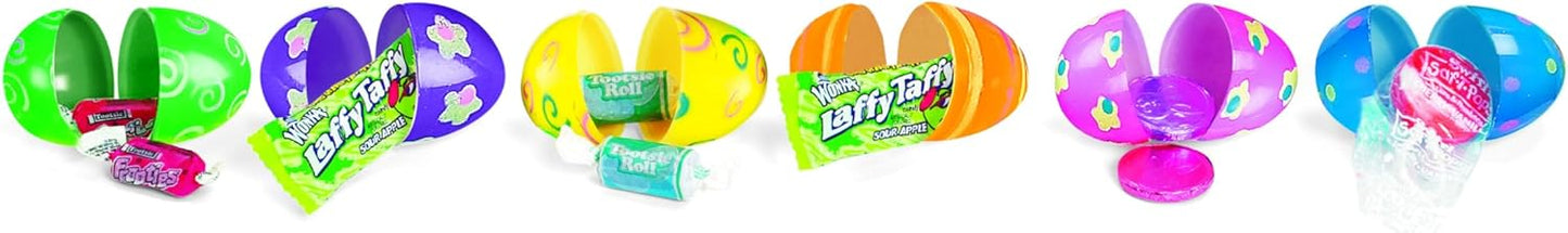 24 Pack Fun Express Candy Filled Easter Eggs Bulk - Pre-Filled Plastic Eggs with Assorted Sweet Treats for Easter Egg