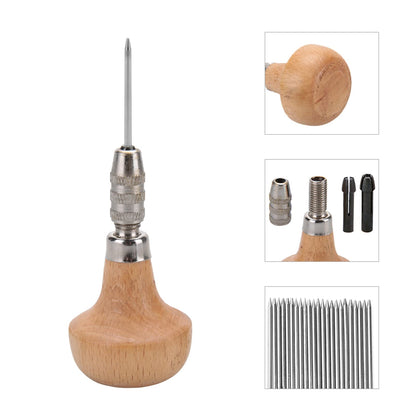 CYTGOUPER Beading Tools Set,23 Pcs Jewelry Engraving Tools Set with Wooden Handle,Metal Beading Tools for Stone Setting,1-23mm Concave Tip Beaders for Diamond Pearl Setting,Craft Engraver Pen