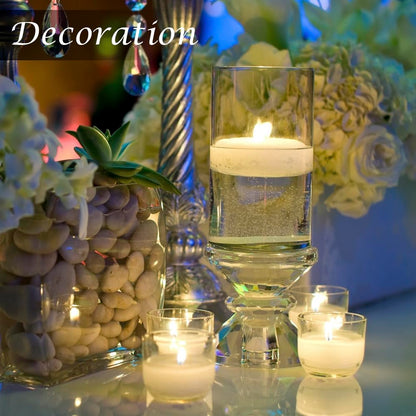 3inch White Floating Candles, 36PACK 13-15Hours Unscented Dripless Wax for Cylinder Vases, Centerpieces at Wedding, Birthday,Party, Pool, Holiday (36PACK, White)