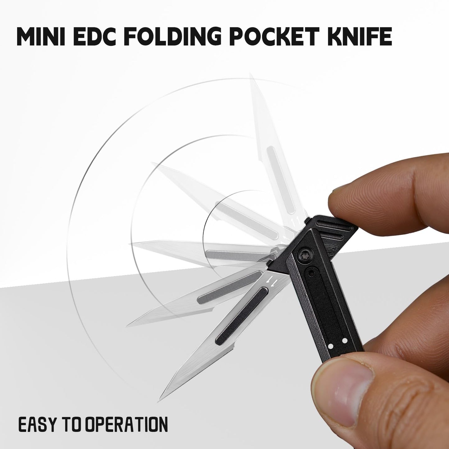 TIKIDESIGN Titanium Folding Scalpel Knife – Includes 10 #11 Replaceable Blades, Keychain EDC Pocket Tool for Precision Cutting, Outdoor, Craft & Daily Use – Lightweight, Durable, Razor-Sharp Utility Knife(Black)