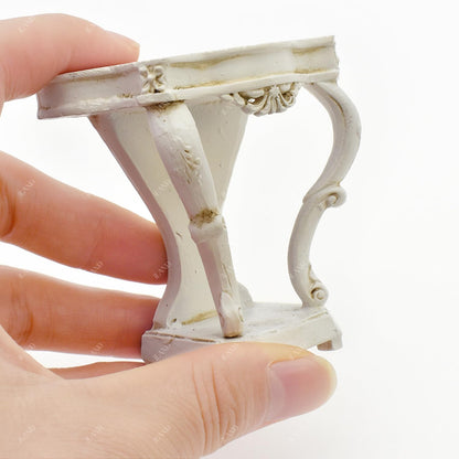 iLAND Dollhouse Furniture on 1/12 Scale Miniature Dollhouse Table Victorian Furniture for Doll House Living Room Fairy Garden Accessories Mini House Decor Classical Rococo
