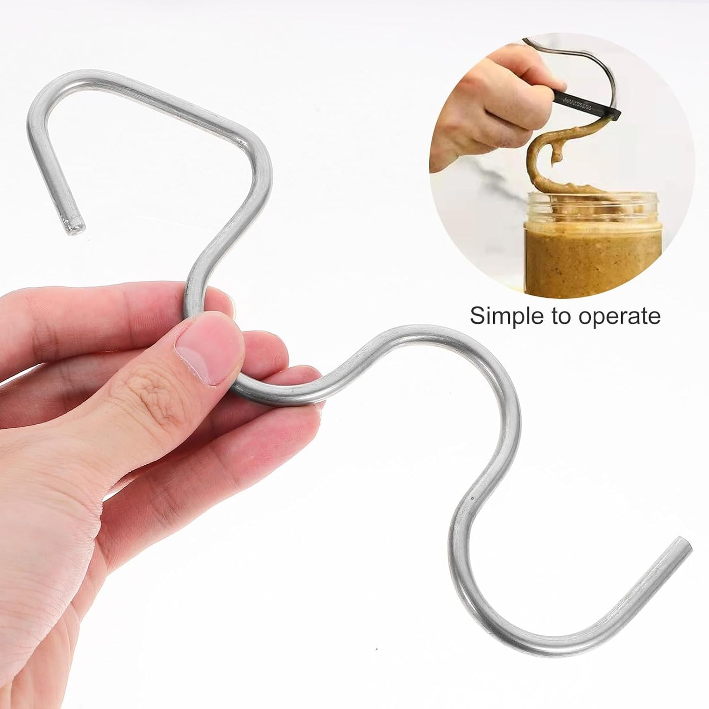 DOITOOL Stainless Steel Stirrer Mixer Set for Peanut Butter, Manual Nut Butter Stirrer Hand Blender