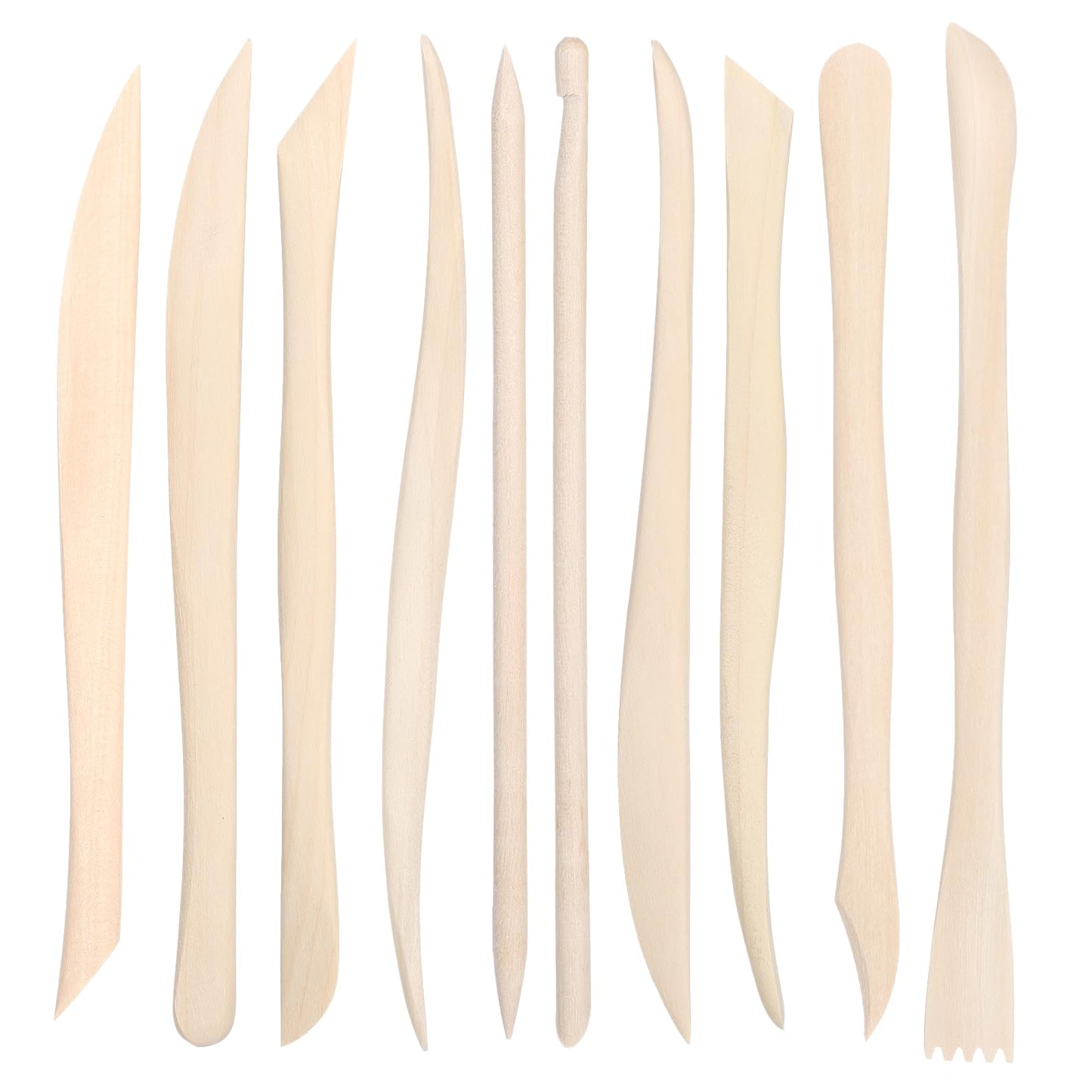 50PCS Wooden Clay Sculpting Tools, 6.2'' Smooth Double Ended Clay Modeling Tools, Polymer Clays Tool Sculpting, Wood Pottery Tool Kit for Ceramics Soap Playdough Carving Supplies